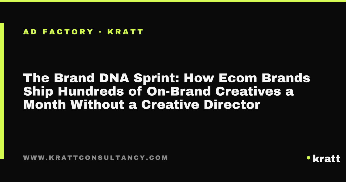 Brand DNA Sprint - codified brand system for ecom DTC brands