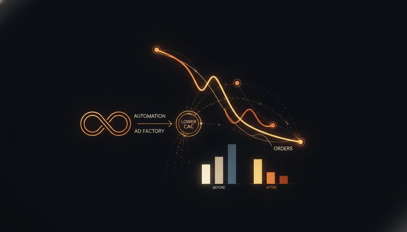 DTC brand cut cost-per-order with an automation and ad factory loop