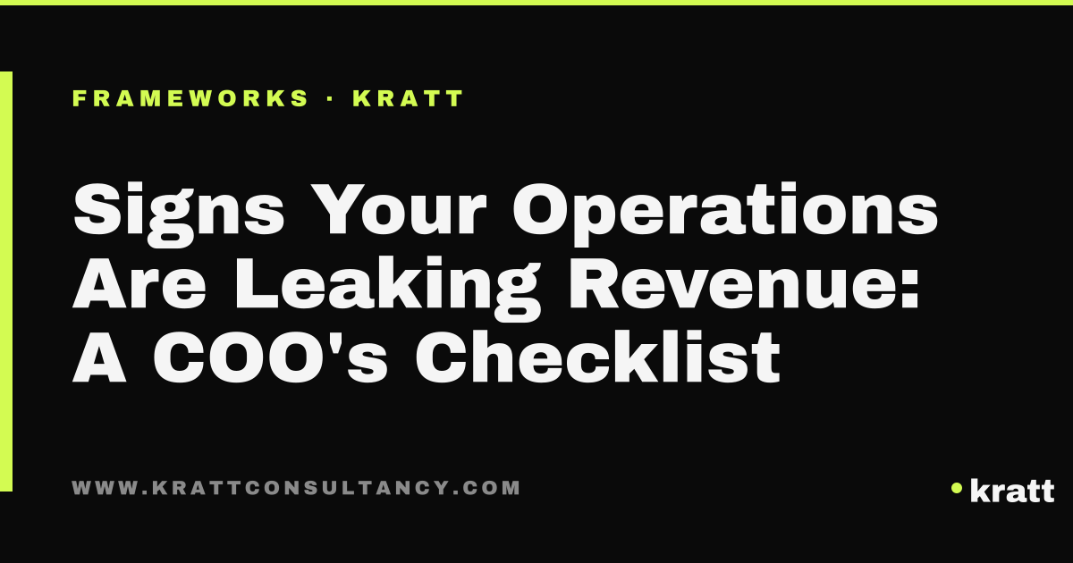 Signs your operations are leaking revenue: a COO checklist