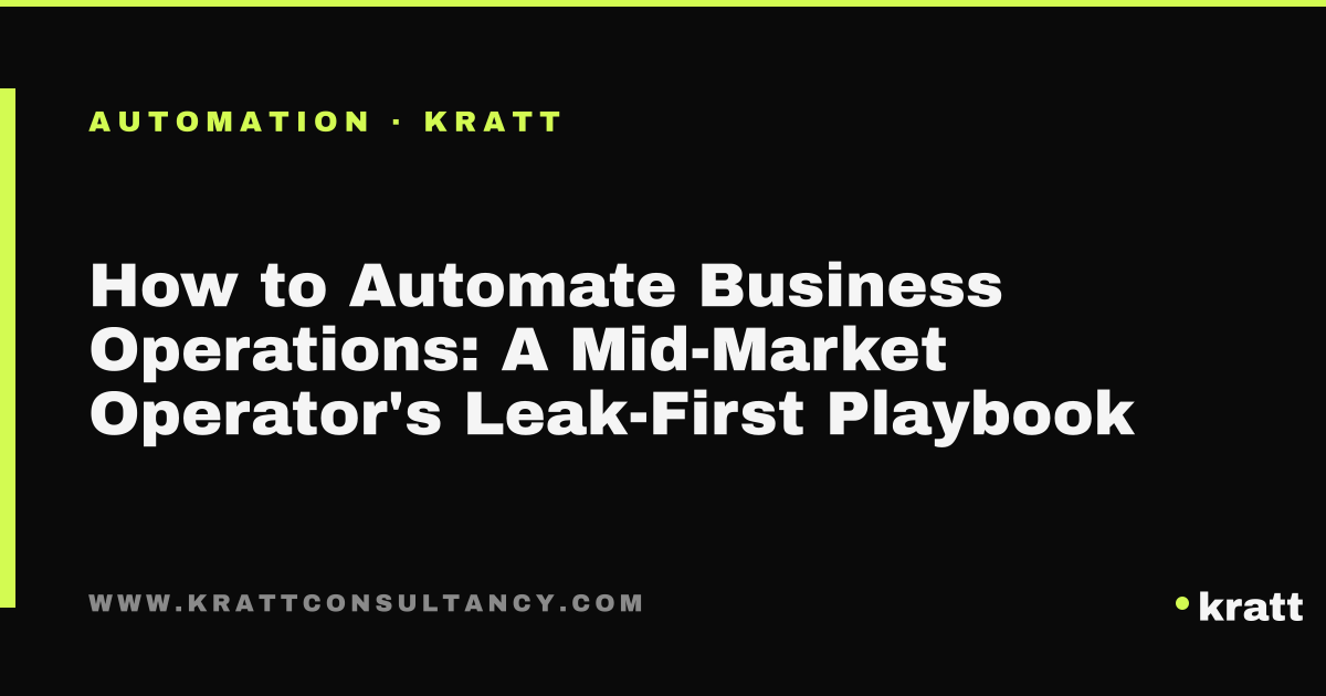 Leak-first roadmap for automating mid-market operations