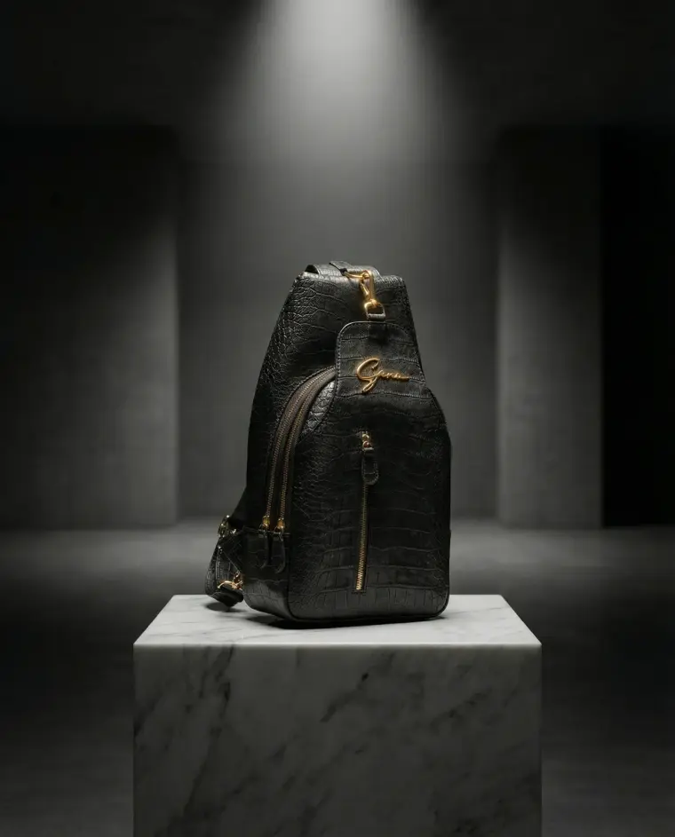 Gena: bag on a marble plinth
