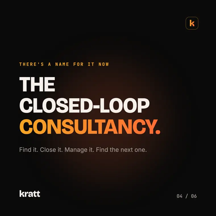 Carousel slide 4: the closed-loop consultancy