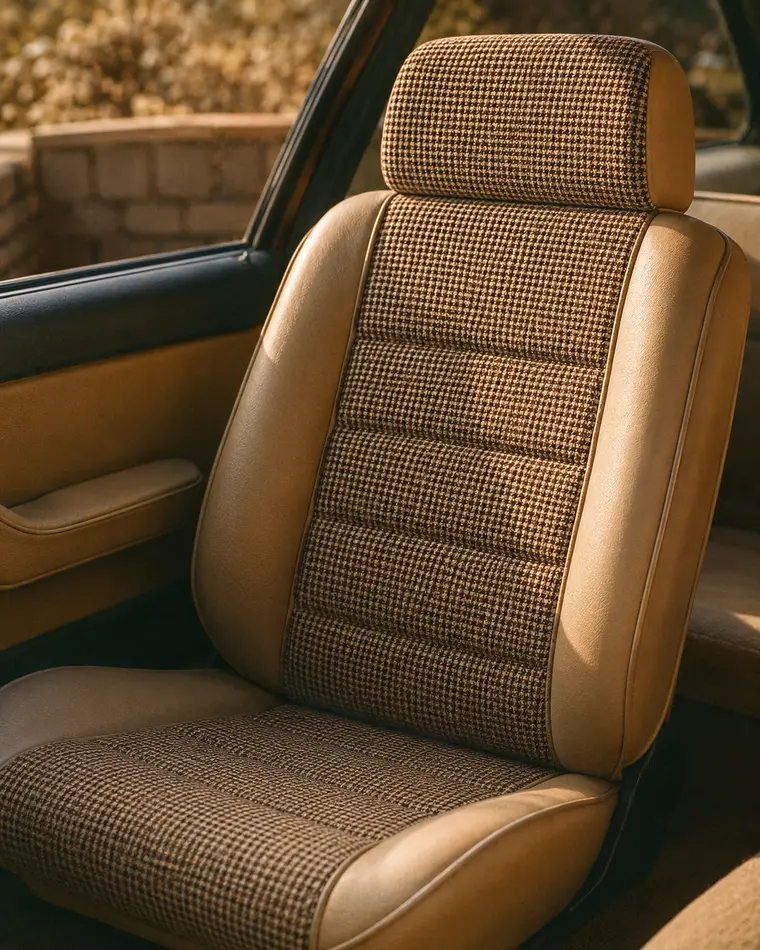 Nahkur: door card and seat in tan leather