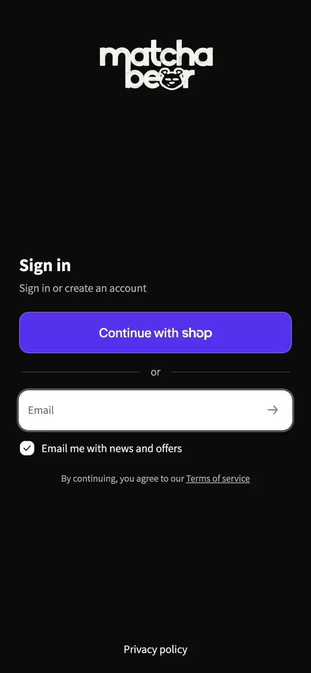 The same sign-in page on a phone, with the logo at the top and an empty email field.